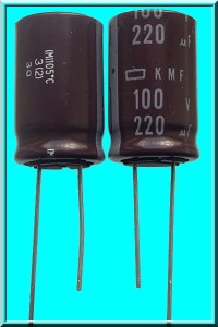 KONDENSATOR 220uF 100V Nippon KMF ESR
