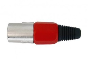 WTYK MIKROFONOWY 3P NA KABEL CZERW.