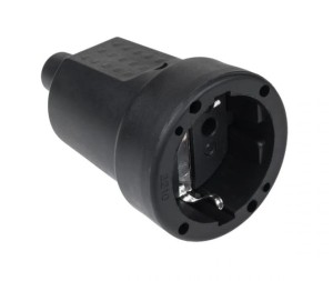 Gniazdo typu niemieckiego 16A/250V (gumowe czarna)
