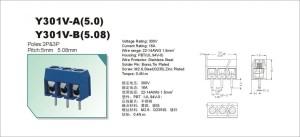 LISTWA AK 5.00MM H=10MM 2PIN  NIEBIESKIE