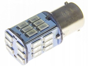ŻARÓWKA LED BA15S R5W-12V 21XSMD 3528-ŻÓŁTA