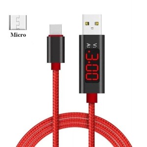 Kabel USB micro USB przewód z woltomierzem