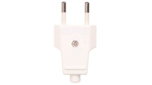 Wtyczka płaska 10A 250V biała WT-1001