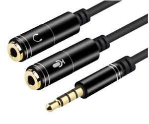 KABEL AUDIO AUX JACK 3,5MM ROZDZIELACZ SŁUCHAWEK