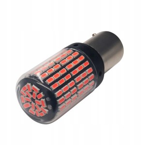 Żarówka P21W LED 144 SMD 4014 BA15S  CANBUS CZERW.