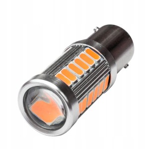 ŻARÓWKA LED 33 SMD 5630 PY21W BAU15S POMARAŃCZOWA