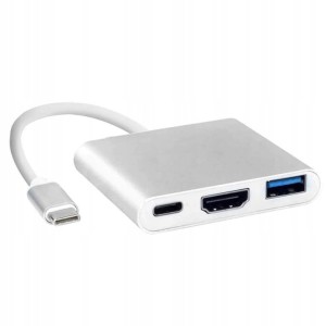PRZEJŚCIÓWKA ADAPTER 3W1 HUB USB-C HDMI 4K