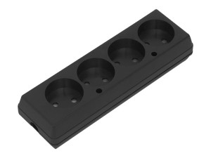 Gniazdo GN-460 4GN bez uziemienia czarne