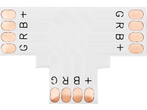Konektor do taśm LED typu "T" 10mm RGB