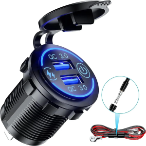 ŁADOWARKA SAM. QC 3.0  2xUSB 12/24V  MONTAŻOWA
