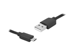 KABEL USB-MICROUSB 1M CZARNY SKÓRZANY