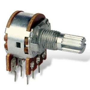 Potencjometr obrotowy 2x 100K Ohm A l=15mm