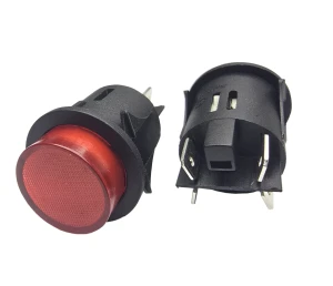 Przełącznik bistabilny okrągły czerw.16A/12V   467