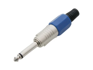 Wtyk Jack 6,3 MONO METAL HQ niebieski