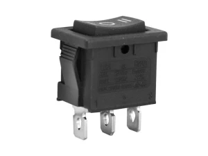 Przełącznik kołyskowy prostokąt 1-0-2 6A 250V 3 p