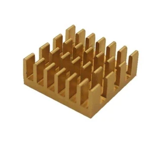 Radiator aluminiowy wytłaczany 14x14x6mm złoty