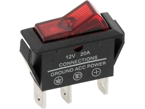 Przełącznik kołyskowy ASW-09D 12V 20A podświetlany czerwony 461
