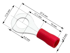 Konektor oczkowy izolowany śruba 6,5 kabel 4,3mm
